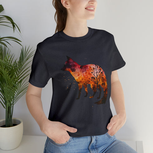 Autumn Fox Silhouette - Short Sleeve Tee